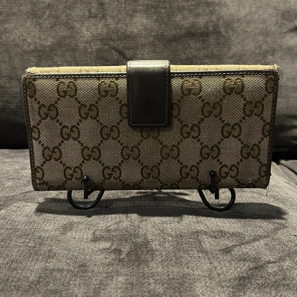 Vintage Gucci Authentic Monogram Continental Long Snap Flap Wallet 7 1/2 X 4 - Picture 2 of 15